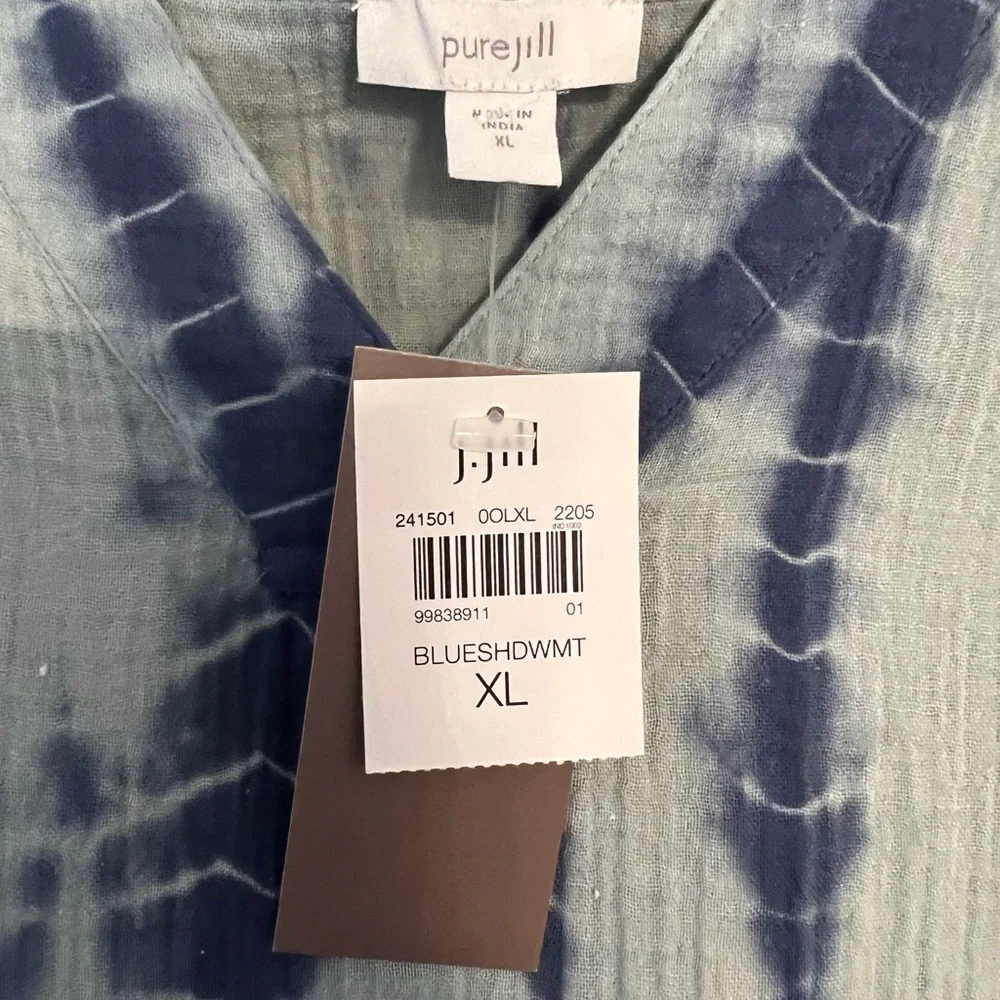 Pure Jill Tie Dyed Crinkle Gauze Tunic - Picture 8 of 8